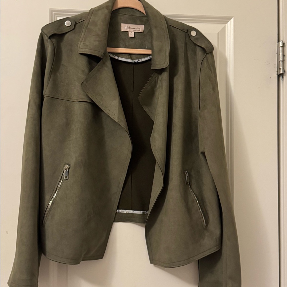 💕Philosophy💕 Olive Faux Suede Women's Jacket